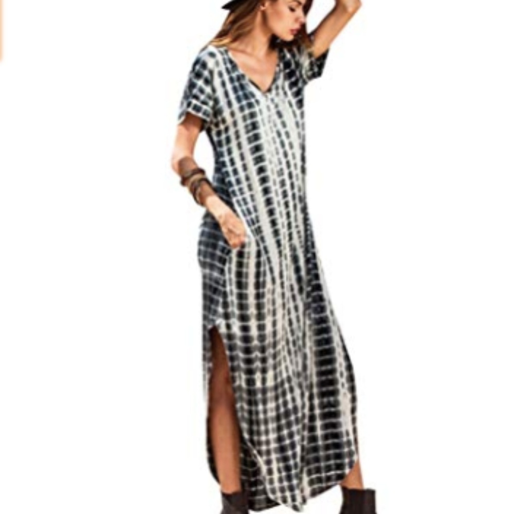 Maxi boho chic tie-dye dress